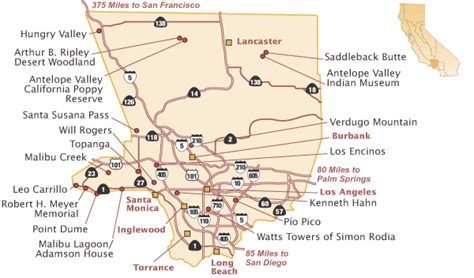 los angeles state park map.